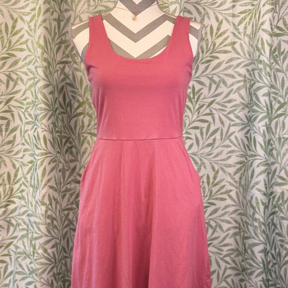 Pink Organic Cotton Tie-Back Dress - Size Small (Pact) - Picture 1 of 4
